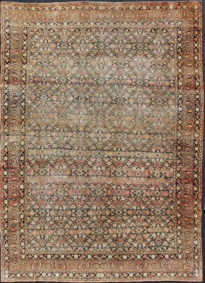 Keivan Woven Arts Antique Persian Yazd Rug with Floral - Geometric Design. rug X23 - 0902, Keivan Woven Arts / country of origin / type: Iran / Yazd, circa 1910 Measures: 9'6 x 13'10 This antique Persian Yazd carpet (circa 1910) features a refin... - Keivan Woven ArtsX23 - 0902 - 25098Rug