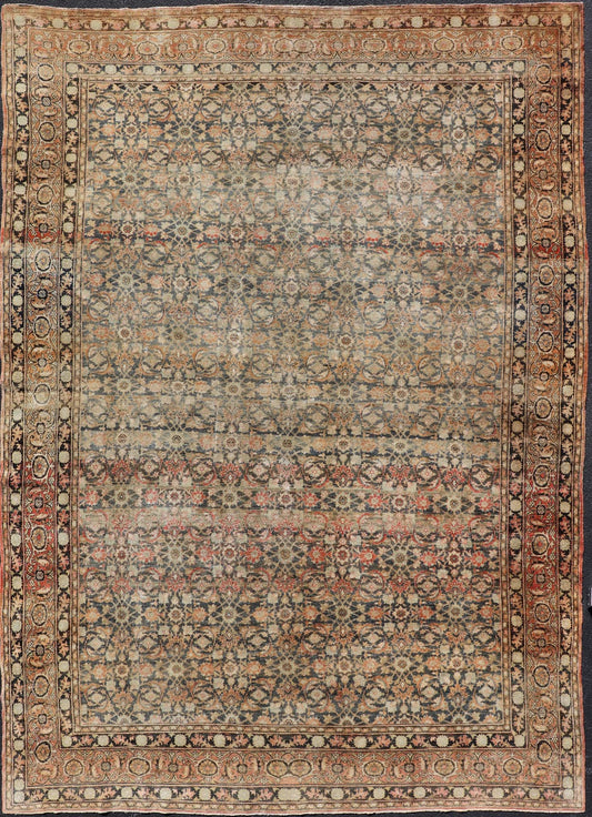 Keivan Woven Arts Antique Persian Yazd Rug with Floral - Geometric Design. rug X23 - 0902, Keivan Woven Arts / country of origin / type: Iran / Yazd, circa 1910 Measures: 9'6 x 13'10 This antique Persian Yazd carpet (circa 1910) features a refin... - Keivan Woven ArtsX23 - 0902 - 25098Rug
