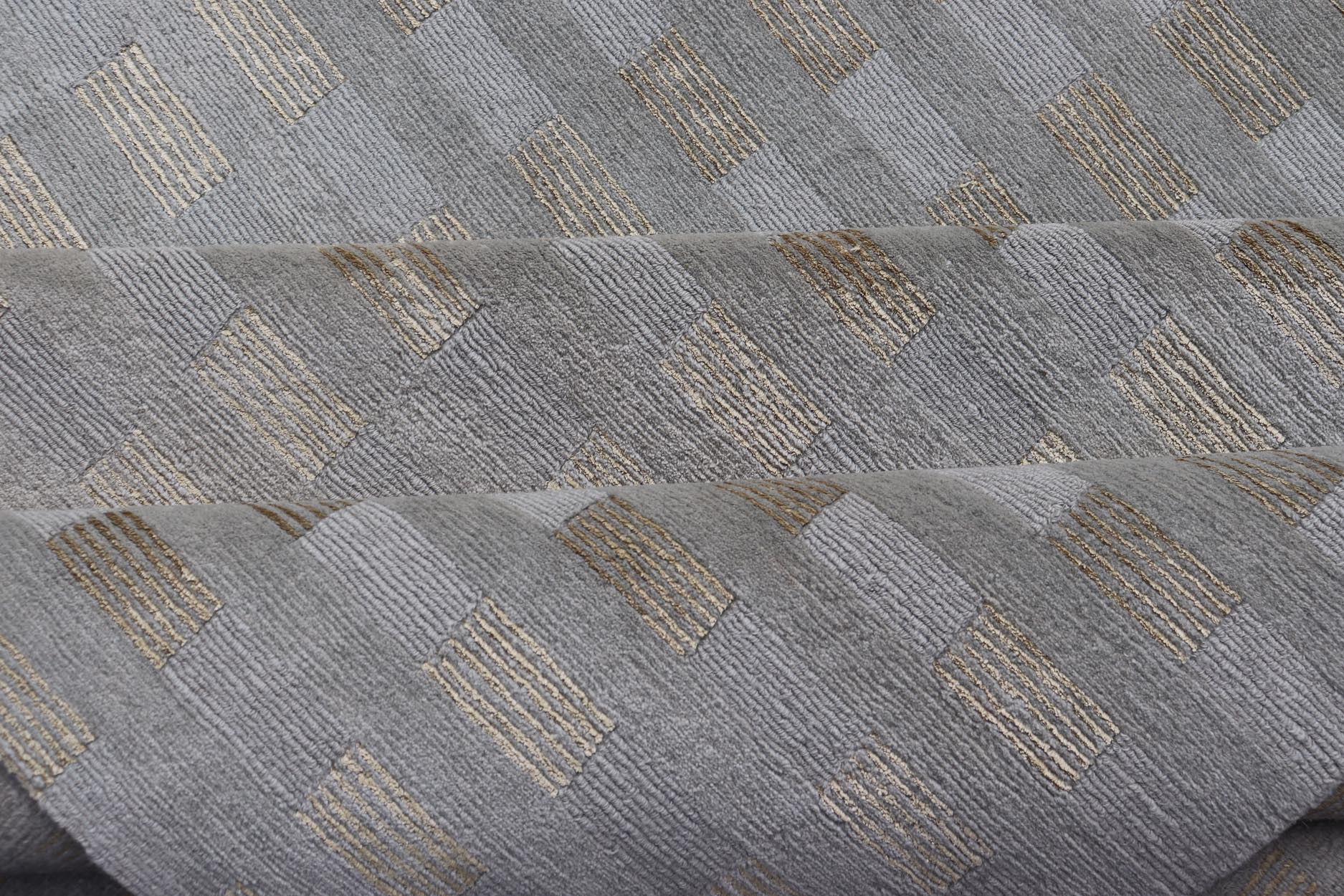 Large Wool and Silk Modern Tibetan Rug in Neutrals and Earth Tones Of Tan, Taupe. Keivan Woven Arts / rug X23 - 1001, country of origin / type: Nepal / Modern, Early 21st Century. Measures: 10'0 x 15'0 This rug from Nepal is made of silk and wool... - Keivan Woven ArtsX23 - 1001 - 24892Rugs