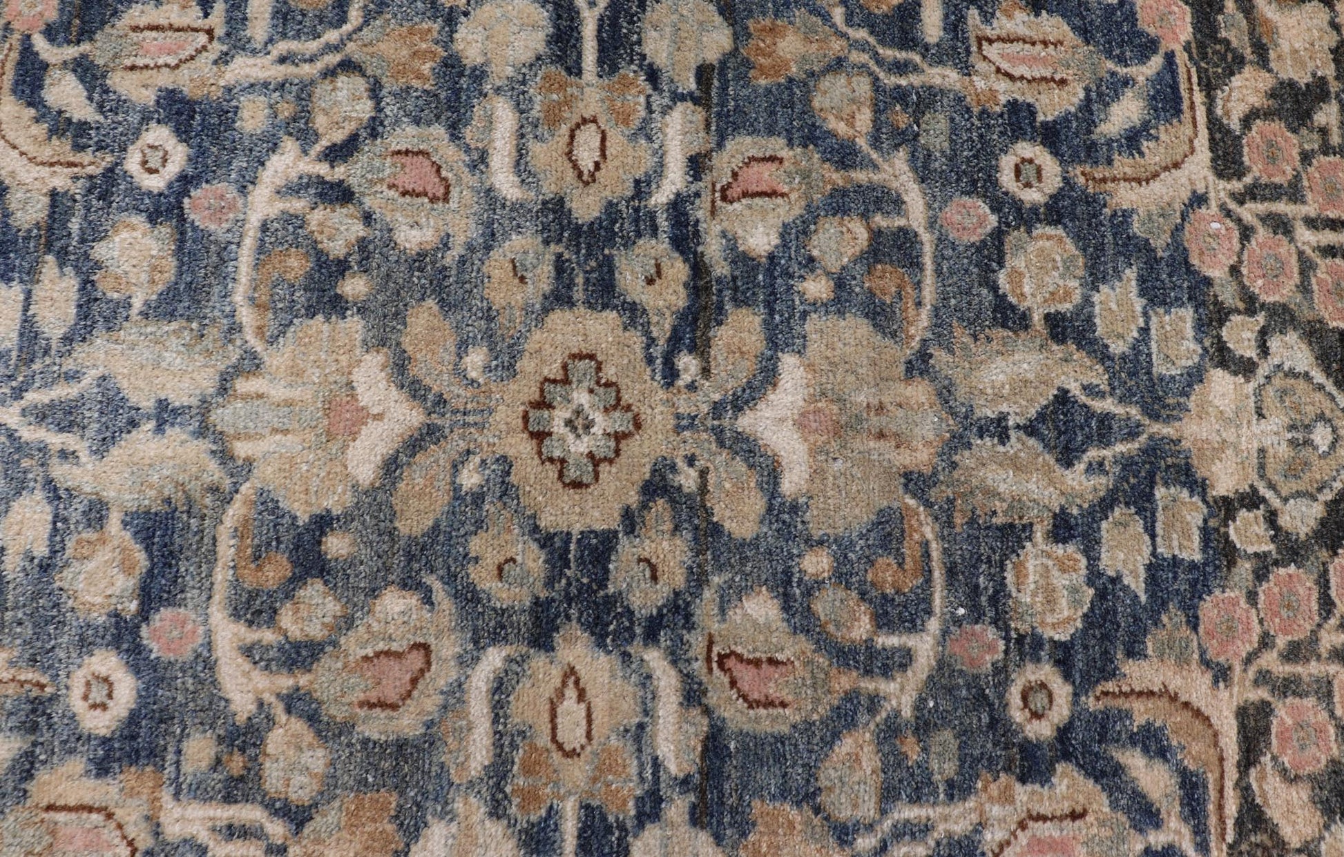 Measures: 2'3 x 3'9 Blue Oriental Floral Area Rug with Beige and Blue by Keivan Woven Arts. Rug/ X23 - 1107 / Iran, early 20th Century, hand knotted rug. This image depicts a beautiful rectangular area rug featuring a traditional oriental design.... - Keivan Woven ArtsX23 - 1107 - 27397Rug