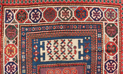 Antique Caucasian Kazak Rug with Geometrics Medallions Keivan Woven Arts. Keivan Woven Arts / rug X23 - 1204 - 188, country of origin / type: Caucasus late 19th Century. Measures: 4'4 x 7'0 Kazak rugs are among the most desirable Caucasian rugs. Th... - Keivan Woven ArtsX23 - 1204 - 188 - 25627Rugs