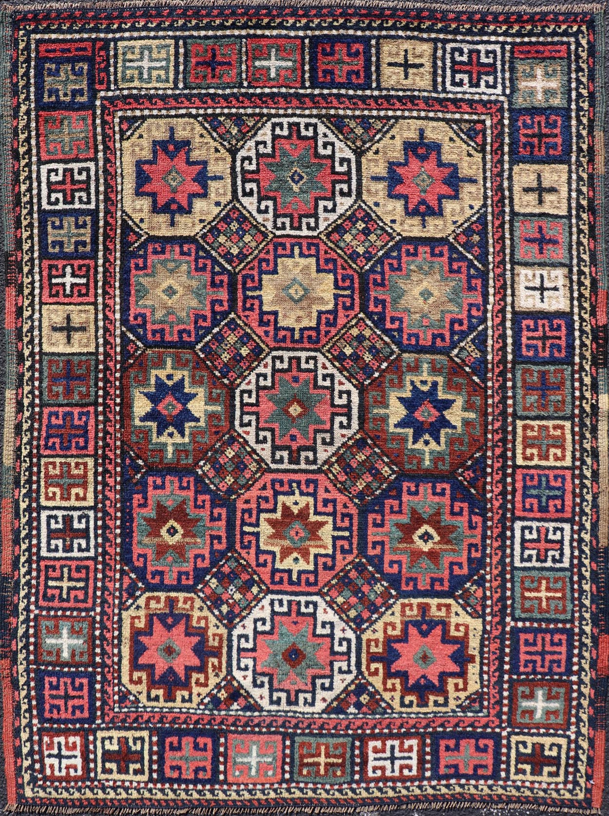 Antique Caucasian Kazak Rug with All - Over Tribal Design Keivan Woven Arts. Keivan Woven Arts / rug X23 - 1206 - 204, country of origin / type: Caucasus / Kazak, circa 1900. Measures: 3'8 x 5'3 This late 19th - century treasure is rendered in red ... - Keivan Woven ArtsX23 - 1206 - 204 - 25639Rugs