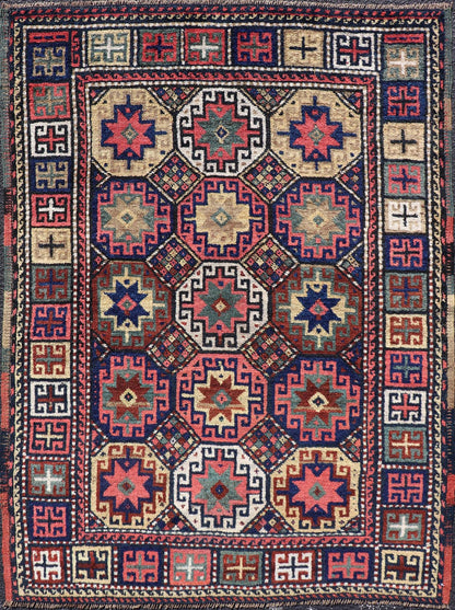 Antique Caucasian Kazak Rug with All - Over Tribal Design Keivan Woven Arts. Keivan Woven Arts / rug X23 - 1206 - 204, country of origin / type: Caucasus / Kazak, circa 1900. Measures: 3'8 x 5'3 This late 19th - century treasure is rendered in red ... - Keivan Woven ArtsX23 - 1206 - 204 - 25639Rugs