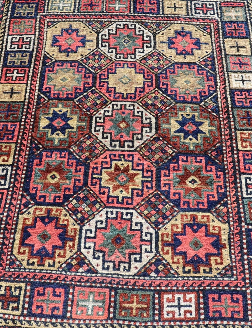 Antique Caucasian Kazak Rug with All - Over Tribal Design Keivan Woven Arts. Keivan Woven Arts / rug X23 - 1206 - 204, country of origin / type: Caucasus / Kazak, circa 1900. Measures: 3'8 x 5'3 This late 19th - century treasure is rendered in red ... - Keivan Woven ArtsX23 - 1206 - 204 - 25639Rugs