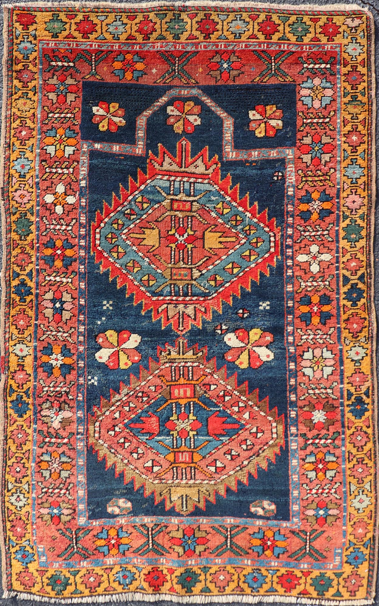 N.W. Persian Rug with Geometric Medallion with Florals Keivan Woven Arts. Keivan Woven Arts / X23 - 1210 - 344, country of origin / type: Iran / N.W. Persian, circa 1900. Measures: 2'10 x 4'6 The elegant medallion design in the field consists of... - Keivan Woven ArtsX23 - 1210 - 344 - 25653Rug