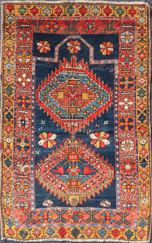 N.W. Persian Rug with Geometric Medallion with Florals Keivan Woven Arts. Keivan Woven Arts / X23 - 1210 - 344, country of origin / type: Iran / N.W. Persian, circa 1900. Measures: 2'10 x 4'6 The elegant medallion design in the field consists of... - Keivan Woven ArtsX23 - 1210 - 344 - 25653Rug