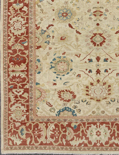 Vintage Persian Sultanabad Rug, country of origin / type: Iran / Sultanabad, circa Late - 20th Century. Measures: 11'1 x 14'6. This beautiful and large vintage Persian Sultanabad rug displays a gorgeous, all - over sub - geometric design paire... - Keivan Woven ArtsZI - 5019 - 1189Rug