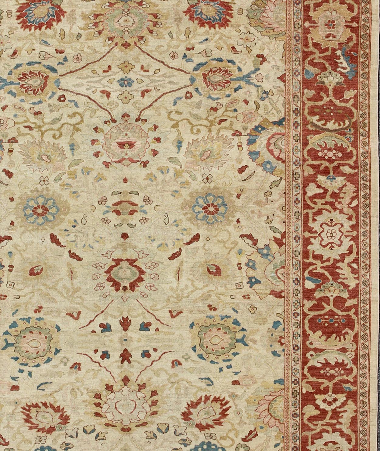 Vintage Persian Sultanabad Rug, country of origin / type: Iran / Sultanabad, circa Late - 20th Century. Measures: 11'1 x 14'6. This beautiful and large vintage Persian Sultanabad rug displays a gorgeous, all - over sub - geometric design paire... - Keivan Woven ArtsZI - 5019 - 12978Rug