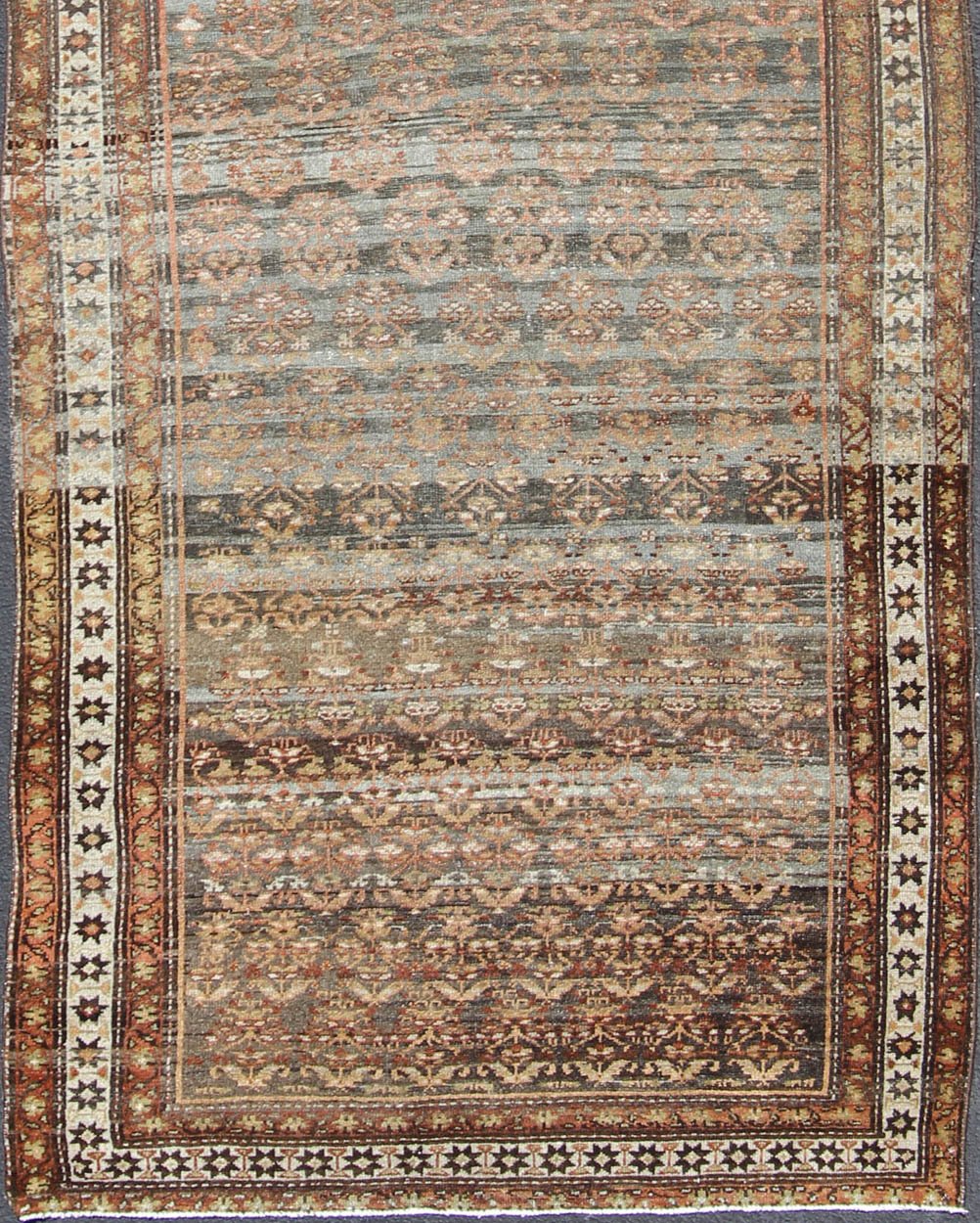 All - Over Design Antique Persian Malayer wide Runner in Natural Brown and Multi - Colors. Traditional Malayer antique runner from Persia with Ornate design, Keivan Woven Arts / rug zir - 16, country of origin / type: Iran / Malayer, circa 1900 This a... - Keivan Woven ArtsZIR - 16 - 10076Rug