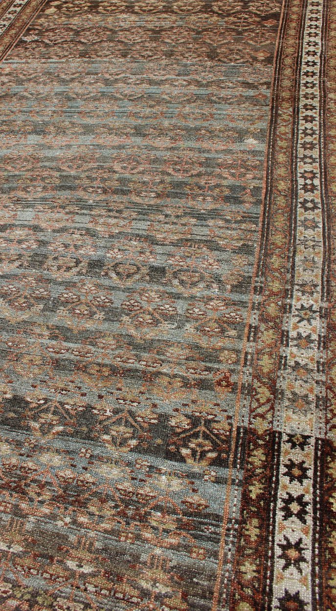 All - Over Design Antique Persian Malayer wide Runner in Natural Brown and Multi - Colors. Traditional Malayer antique runner from Persia with Ornate design, Keivan Woven Arts / rug zir - 16, country of origin / type: Iran / Malayer, circa 1900 This a... - Keivan Woven ArtsZIR - 16 - 10076Rug