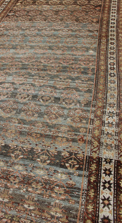 All - Over Design Antique Persian Malayer wide Runner in Natural Brown and Multi - Colors. Traditional Malayer antique runner from Persia with Ornate design, Keivan Woven Arts / rug zir - 16, country of origin / type: Iran / Malayer, circa 1900 This a... - Keivan Woven ArtsZIR - 16 - 10076Rug