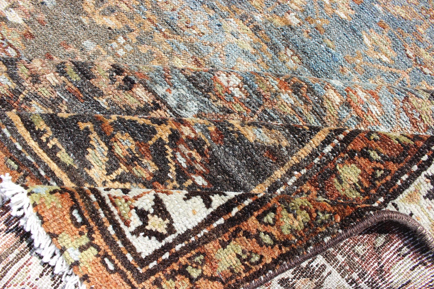 All - Over Design Antique Persian Malayer wide Runner in Natural Brown and Multi - Colors. Traditional Malayer antique runner from Persia with Ornate design, Keivan Woven Arts / rug zir - 16, country of origin / type: Iran / Malayer, circa 1900 This a... - Keivan Woven ArtsZIR - 16 - 10076Rug