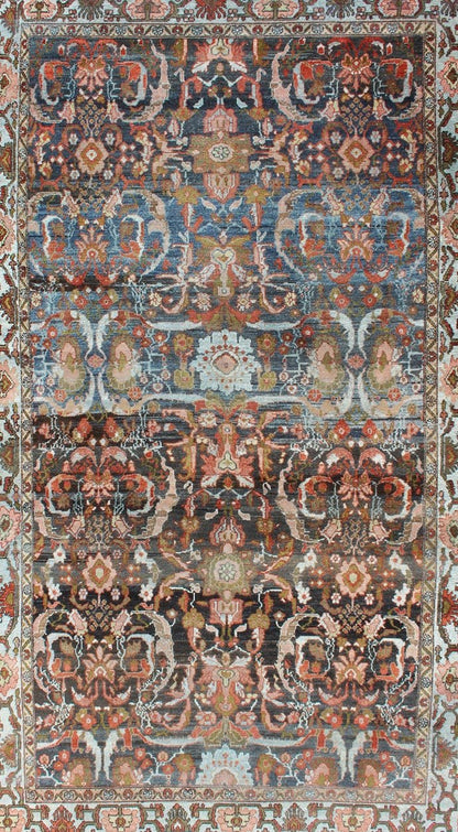 Antique Persian Hamedan Rug with All - Over Geometric Design in Blue, Brown Field Fine weave Hamedan antique distressed rug from Persia in various color tones with all - over expansive sub - geometric design, rug zir - 17, country of origin / type: Ir... - Keivan Woven ArtsZIR - 17 - 10082Rug