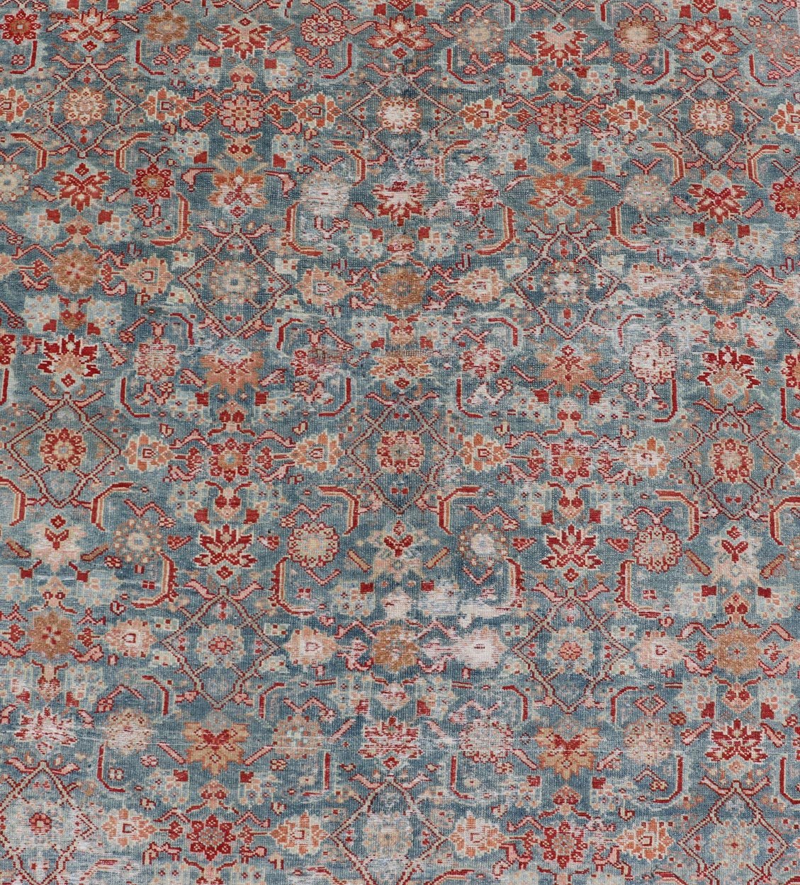 Antique Persian Malayer Gallery Rug with All Over Design in Blue's and Red. Keivan Woven Arts; rug # ZIR - 2 / Country of origin: Iran Type/ Malayer Circa 1900's Measures: 6'2 x 18'2 This antique Malayer gallery carpet from 1900's Persia featur... - Keivan Woven ArtsZIR - 2 - 9862Rug