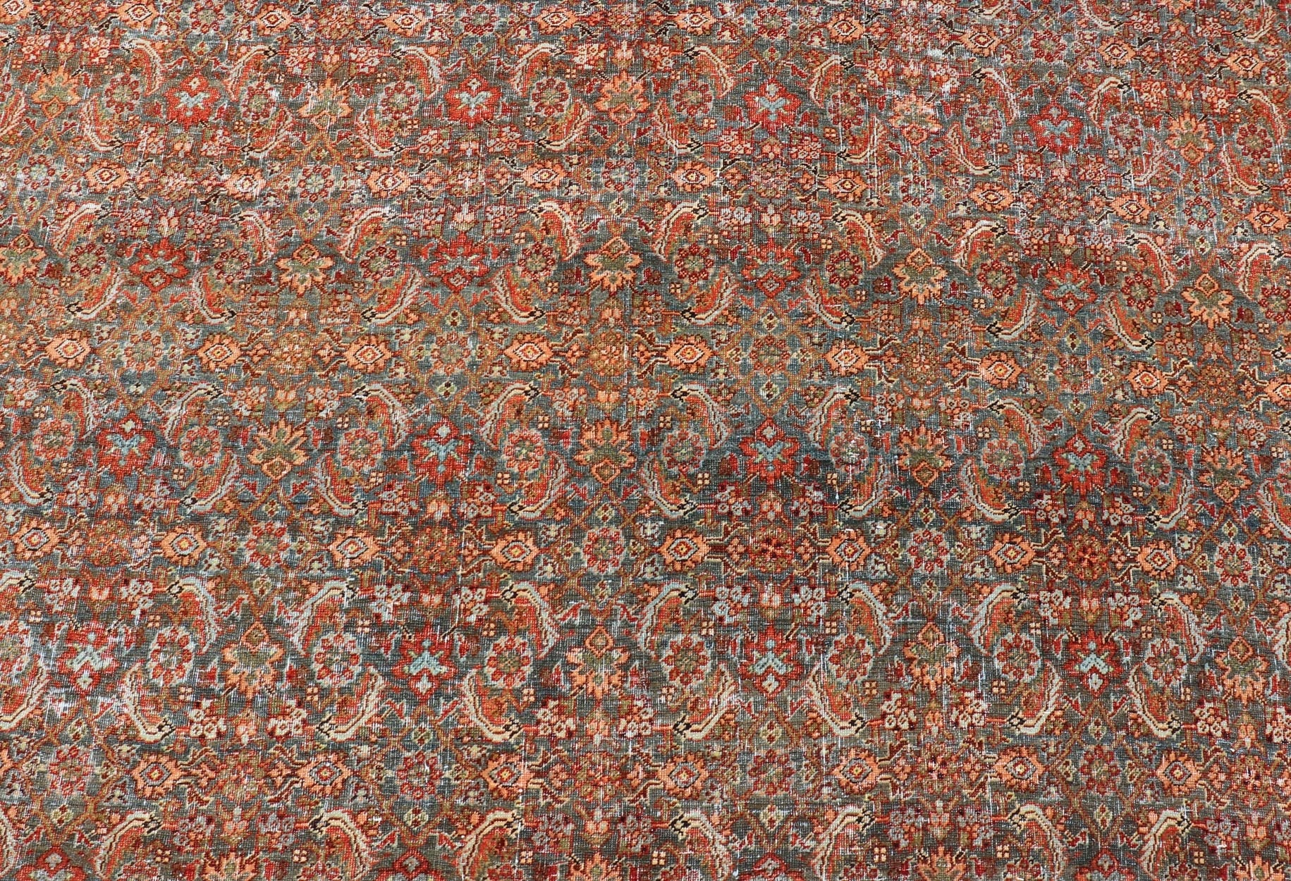 Antique Large Persian Bidjar Rug with All - Over Herati Design in Red's and Blue's. Keivan Woven Arts / rug ZIR - 23, country of origin / type: Iran / Bidjar, circa 1900. Measures: 11'0 x 17'7 This magnificent Bidjar with an exquisite, all - over Hera... - Keivan Woven ArtsZIR - 23 - 10100Rug