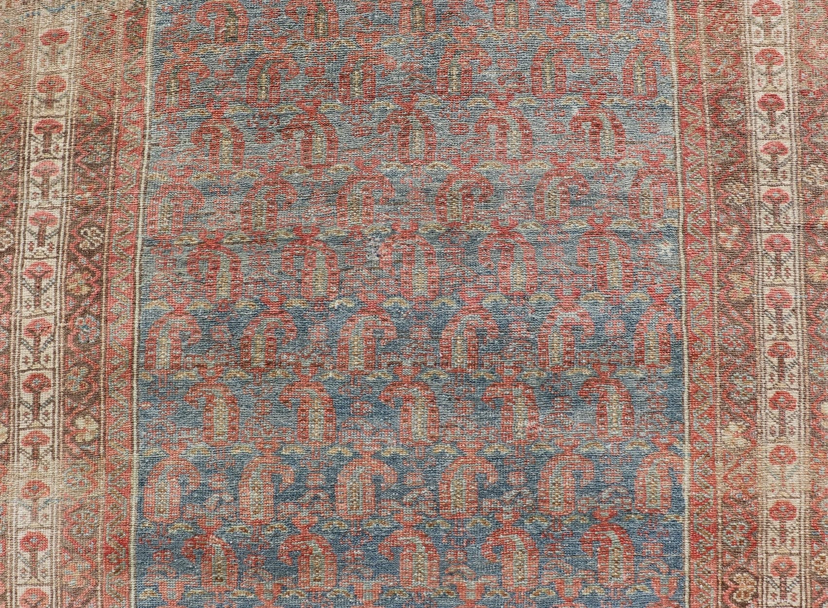 Antique Distressed Persian Gallery Runner. Antique Distressed Persian Mahal Gallery Runner in Wool with All - Over Design. distressed Persia rug. Keivan Woven Arts/ rug/ ZIR - 54 - KV - 01, country of origin / type: Iran / Mahal, circa 1910. Measures: 3... - Keivan Woven ArtsZIR - 54 - KV - 01 - 15000Rug