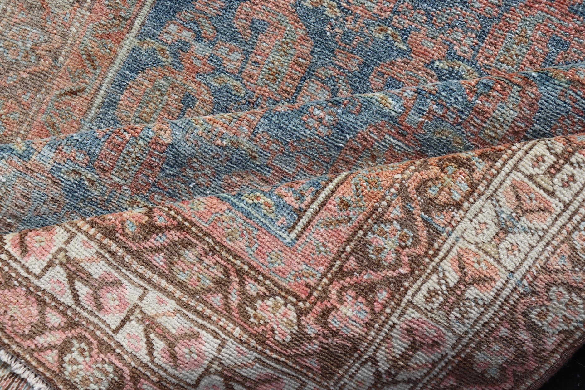 Antique Distressed Persian Gallery Runner. Antique Distressed Persian Mahal Gallery Runner in Wool with All - Over Design. distressed Persia rug. Keivan Woven Arts/ rug/ ZIR - 54 - KV - 01, country of origin / type: Iran / Mahal, circa 1910. Measures: 3... - Keivan Woven ArtsZIR - 54 - KV - 01 - 15000Rug