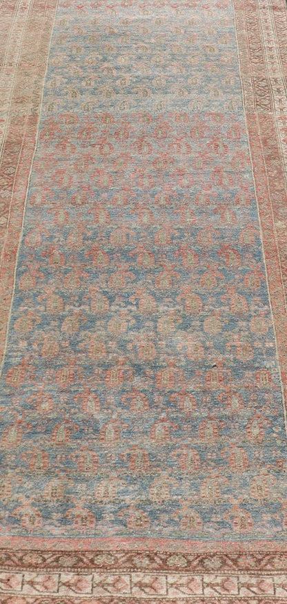 Antique Distressed Persian Gallery Runner. Antique Distressed Persian Mahal Gallery Runner in Wool with All - Over Design. distressed Persia rug. Keivan Woven Arts/ rug/ ZIR - 54 - KV - 01, country of origin / type: Iran / Mahal, circa 1910. Measures: 3... - Keivan Woven ArtsZIR - 54 - KV - 01 - 15000Rug