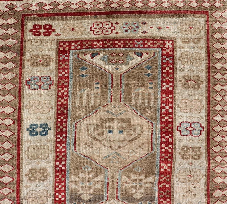 Persian Hand Knotted Antique Serab Runner in Tribal Design With Medallions. Antique Persian Tribal Serab runner, Keivan Woven Arts / rug/ ZIR - 59 - KV - 05, origin/iran 1900 Measures: 3'0 x 8'10 This antique Serab carpet from 1900s Persia features a ... - Keivan Woven ArtsZIR - 59 - KV - 05 - 15018