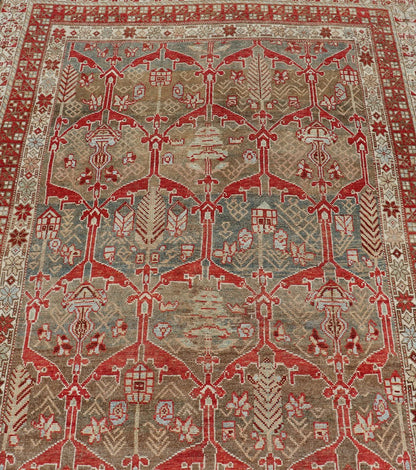 Kurdish Antique Gallery Runner with Tribal Design in Light Green, Tan and Red Antique Kurdish runner antique with tribal geometric medallions in soft green, brown, red, cream and tans. rug ZIR - 62 - KV - 14 - 15, Keivan Woven Arts / country of origin /... - Keivan Woven ArtsZIR - 62 - KV - 14 - 15 - 15036Rug