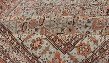 Antique Persian Tabriz with All - Over Medallion Design in Orange and Browns This antique Persian Tabriz rug features an all - over, sub - geometric floral design rendered in off white, orange and brown tones. A complementary, multi - tiered border enco... - Keivan Woven ArtsZIR - 66 - KV - 12 - 15060Rug