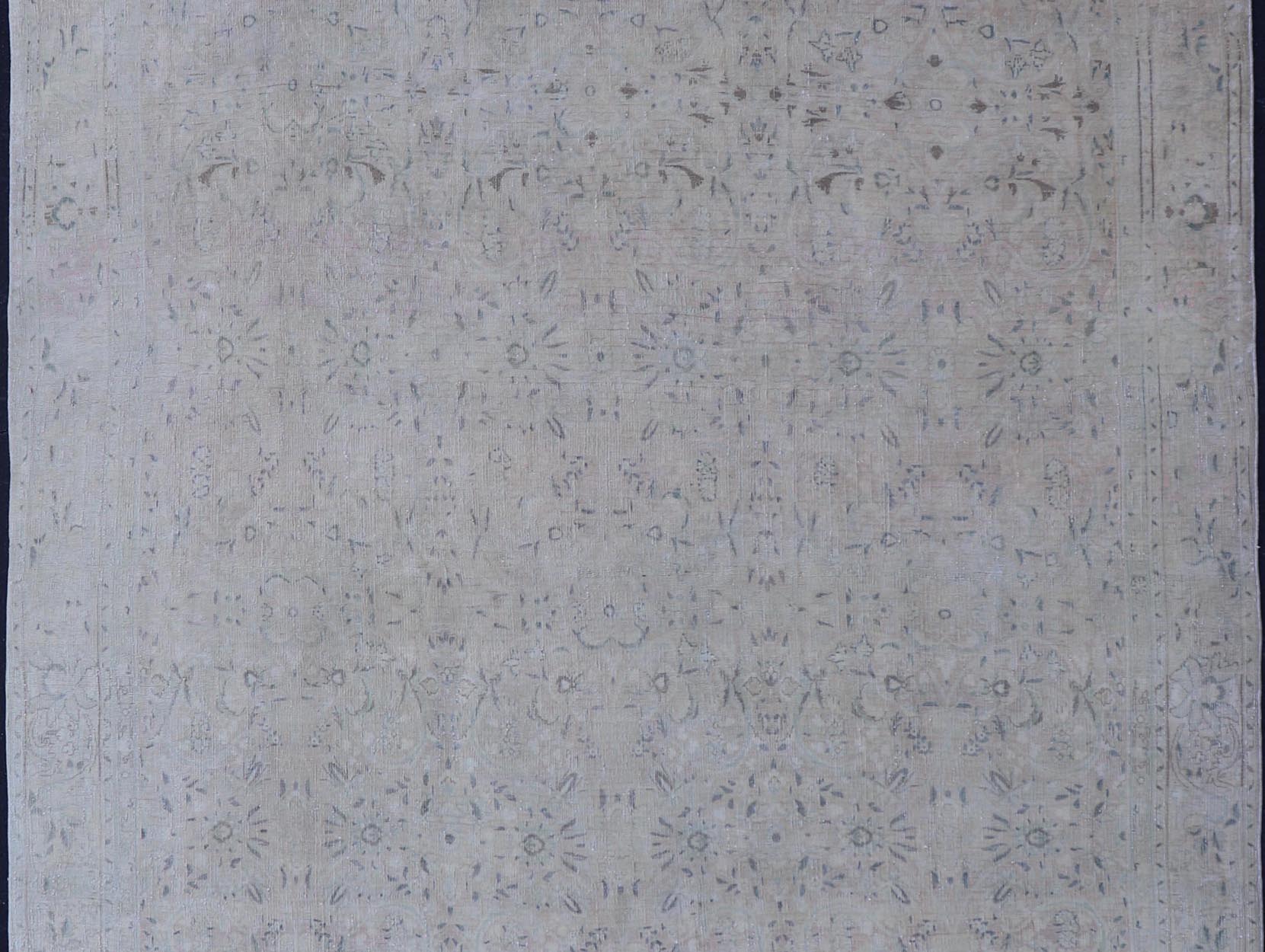 Geometric All - Over Floral Design Antique Persian Khorassan Rug Gray,light blue, cream and brown geometric Antique Hand Knotted Persian Khorassan rug, Keivan Woven Arts / rug ZIR - 69 - KV - 20, country of origin / type: Iran / Khorassan, circa 1920 ... - Keivan Woven ArtsZIR - 69 - KV - 20 - 15072Rug