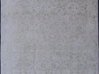 Geometric All - Over Floral Design Antique Persian Khorassan Rug Gray,light blue, cream and brown geometric Antique Hand Knotted Persian Khorassan rug, Keivan Woven Arts / rug ZIR - 69 - KV - 20, country of origin / type: Iran / Khorassan, circa 1920 ... - Keivan Woven ArtsZIR - 69 - KV - 20 - 15072Rug