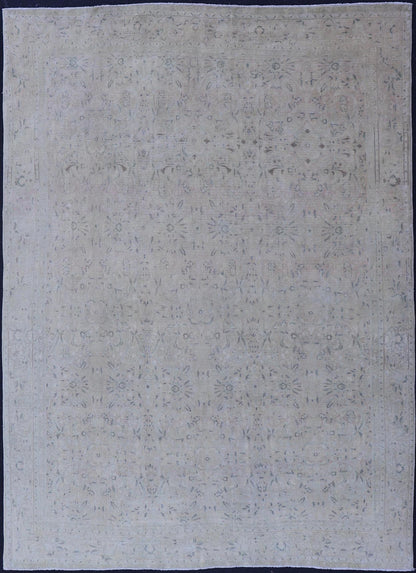 Geometric All - Over Floral Design Antique Persian Khorassan Rug Gray,light blue, cream and brown geometric Antique Hand Knotted Persian Khorassan rug, Keivan Woven Arts / rug ZIR - 69 - KV - 20, country of origin / type: Iran / Khorassan, circa 1920 ... - Keivan Woven ArtsZIR - 69 - KV - 20 - 15072Rug
