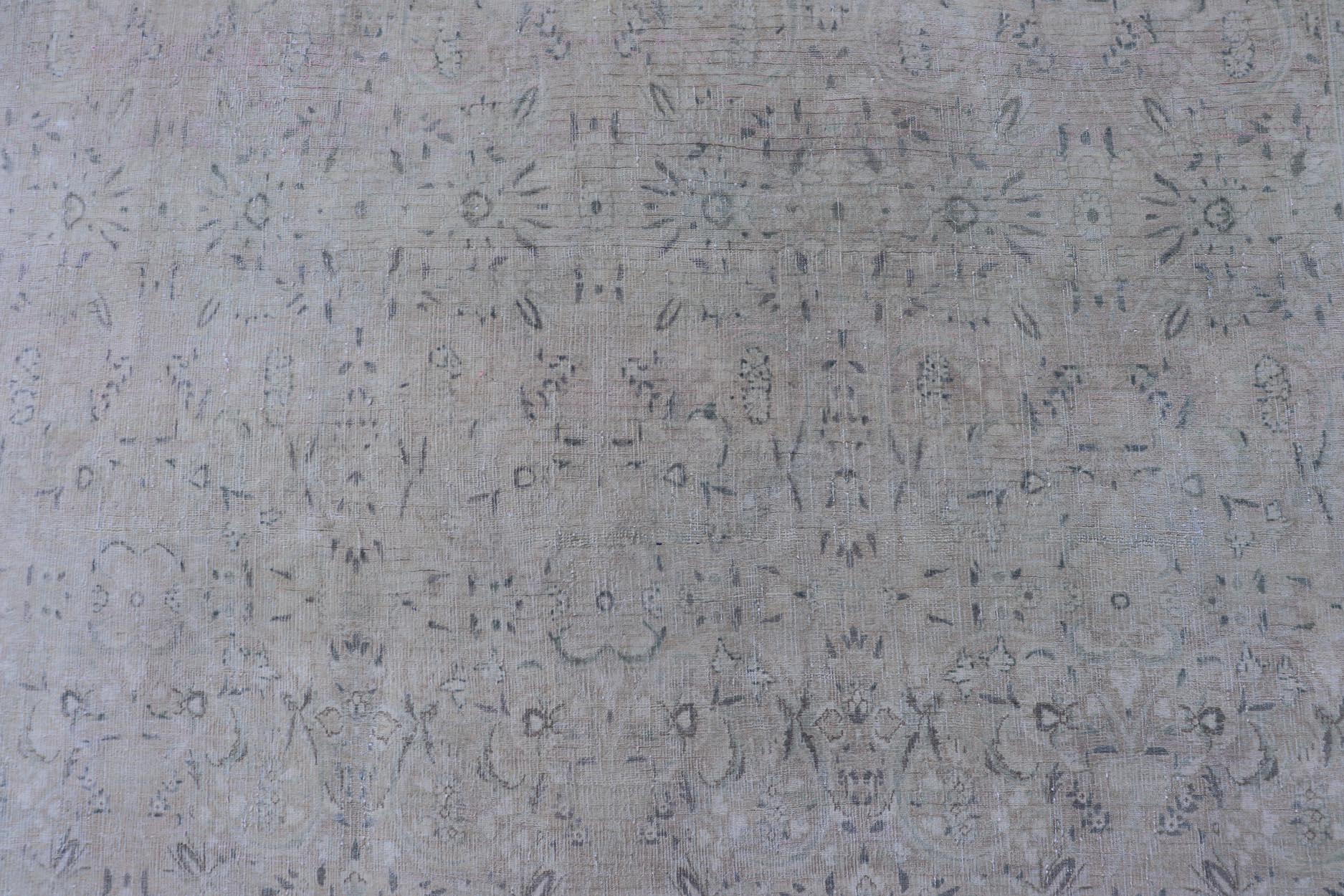 Geometric All - Over Floral Design Antique Persian Khorassan Rug Gray,light blue, cream and brown geometric Antique Hand Knotted Persian Khorassan rug, Keivan Woven Arts / rug ZIR - 69 - KV - 20, country of origin / type: Iran / Khorassan, circa 1920 ... - Keivan Woven ArtsZIR - 69 - KV - 20 - 15072Rug